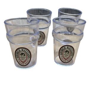 George Killian’s Irish Red Clear Plastic Stacking Shot Glasses Set of 4 NWOT
